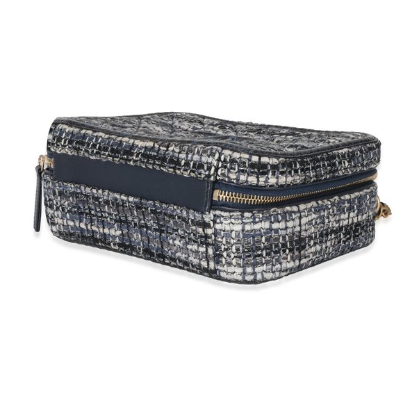 Chanel Navy Tweed Python Filigree Vanity Case - Picture 6 of 9